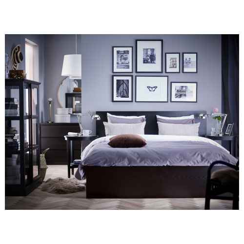 IKEA Malm Queen size Bed 166cm x 209cm Black Brown Luroy Bedroom Urban Sales